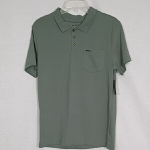 NWT RVCA Men's Green Jde Day Dream Polo Short Sleeve Size Small Summer Golf